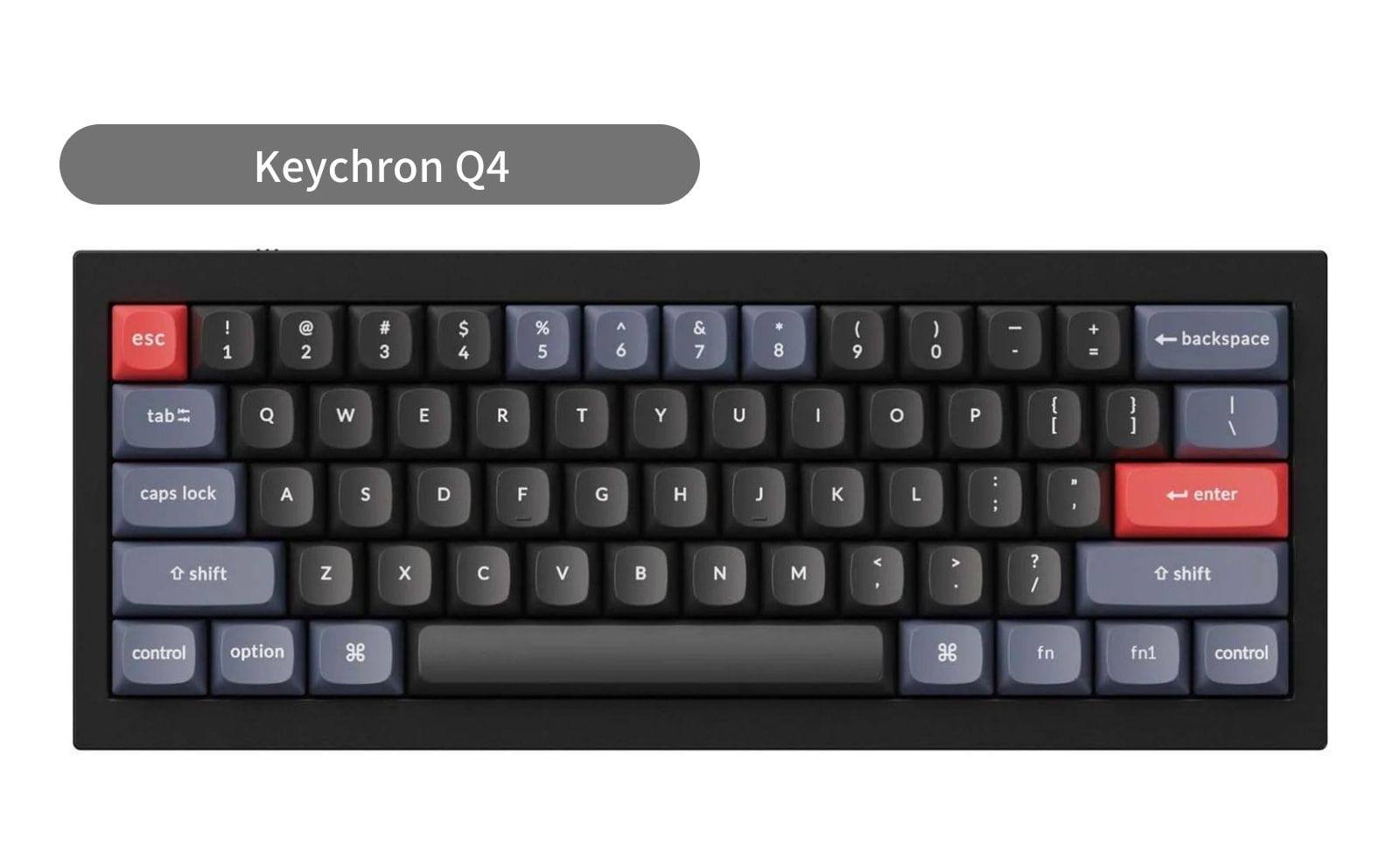 Keychron Q4 QMK メカニカル キーボード キークロン 青軸 - PC周辺機器