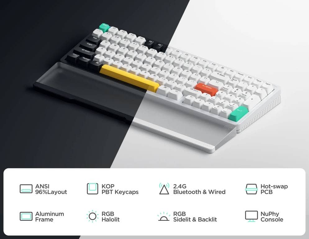 NuPhy Halo96 ホワイト（Gateron Baby Raccoon軸） Nuphy Halo96 V2: 96 Mechanical Keyboard | Black, White, Blue – NuPhy