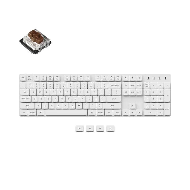 Keychron K5 SE Ultra Slim Low Profile Wireless Mechanical Keyboard For Mac Windows White Backlight Low Profile Double Shot PBT LSA Keycap Gateron Mechanical Switch