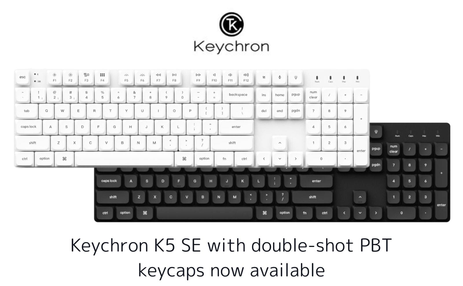 Keychron K5 SEにダブルショットPBTキーキャップを搭載したモデルが登場