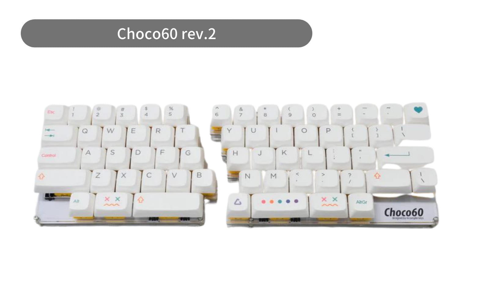 Choco60 rev.2 (recompile keys) - GreenKeys(グリーンキーズ)