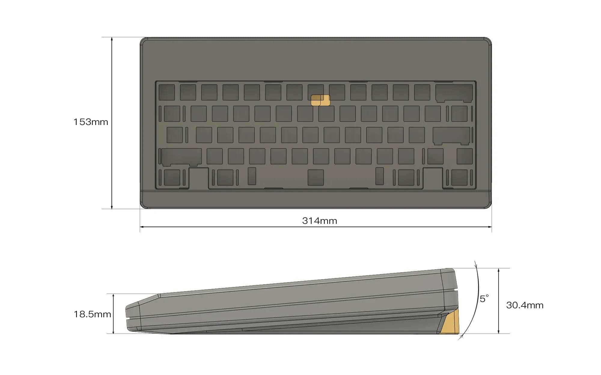 KBDFans OG60 2 OG60 Dimentions