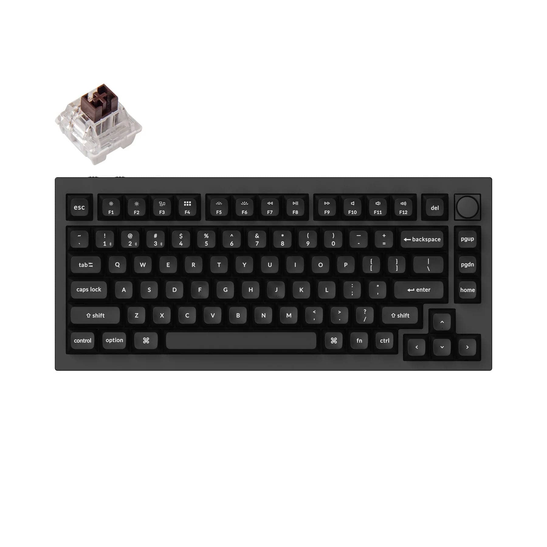 Keychron Q1 Pro QMK VIA wireless custom mechanical keyboard 75 percent layout aluminum black keycaps for Mac WIndows Linux RGB backlight hot swappable K Pro