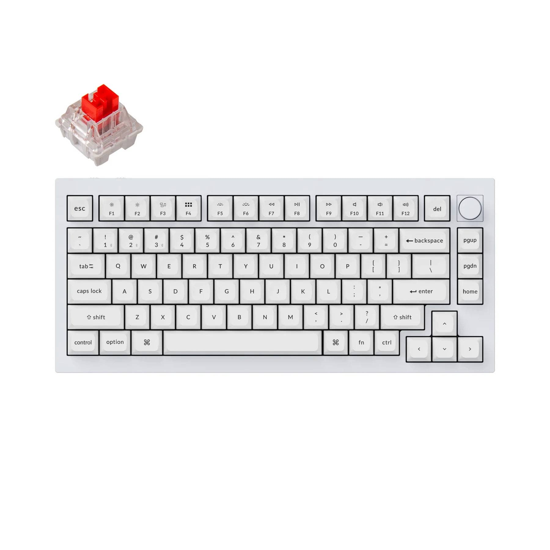Keychron Q1 Pro QMK VIA wireless custom mechanical keyboard 75 percent layout aluminum white keycaps for Mac WIndows Linux RGB backlight hot swappable K Pro