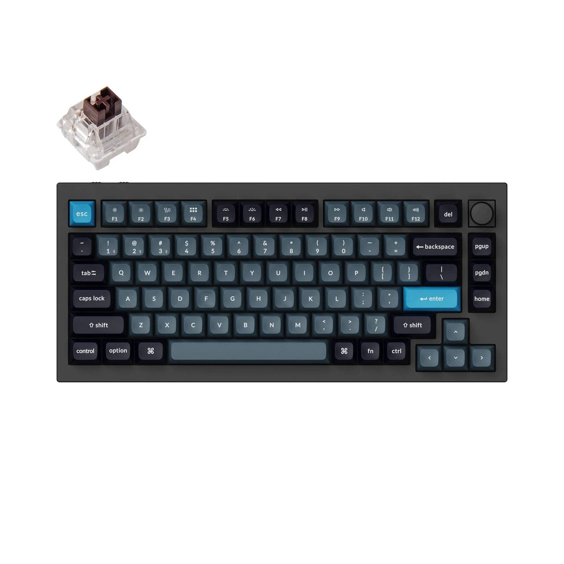 Keychron Q1 Pro QMK VIA wireless custom mechanical keyboard 75 layout full aluminum black frame for Mac WIndows Linux with RGB backlight and hot swappable K Pro switch