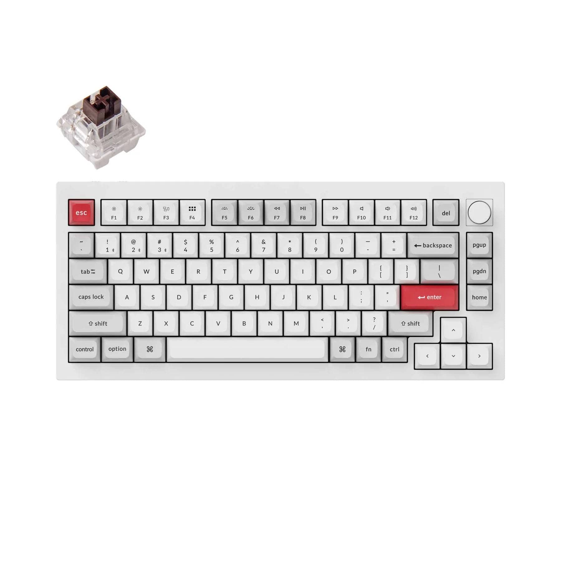 Keychron Q1 Pro QMK VIA wireless custom mechanical keyboard knob 75 percent layout full aluminum white frame for Mac Windows Linux with RGB backlight hot swappable K Pro switch