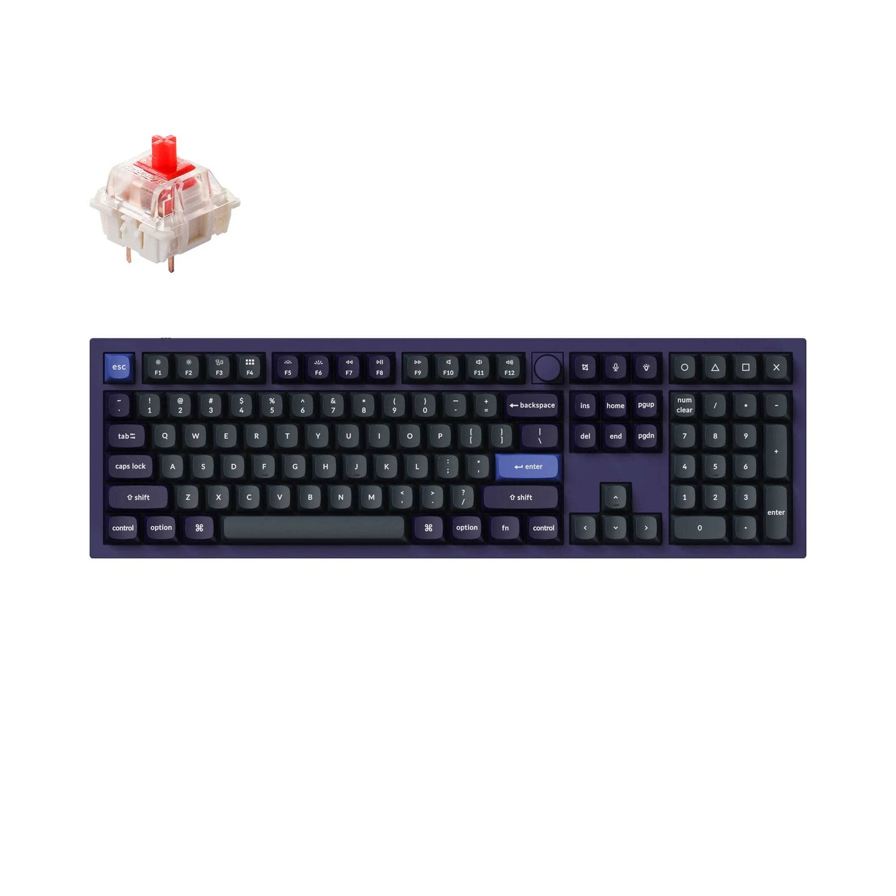 Keychron Q6 QMK VIA custom mechanical keyboard full size 100 percent layout full aluminum frame special edition purple for Mac Windows RGB backlight with hot swappable Gateron G Pro