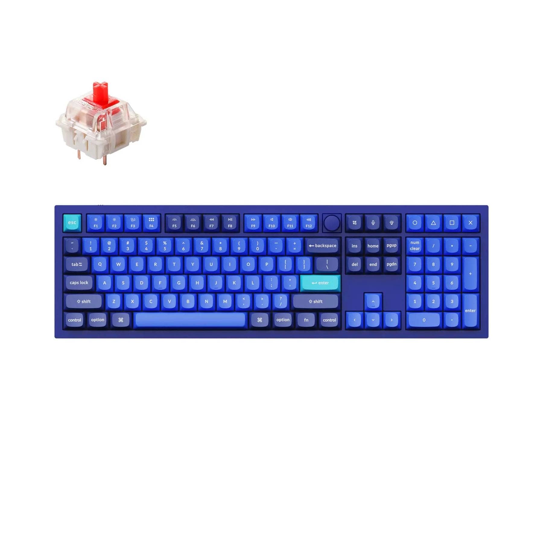 Keychron Q6 QMK VIA custom mechanical keyboard full size layout full aluminum blue frame knob for Mac Windows with hot swappable Gateron G Pro switch red Q6