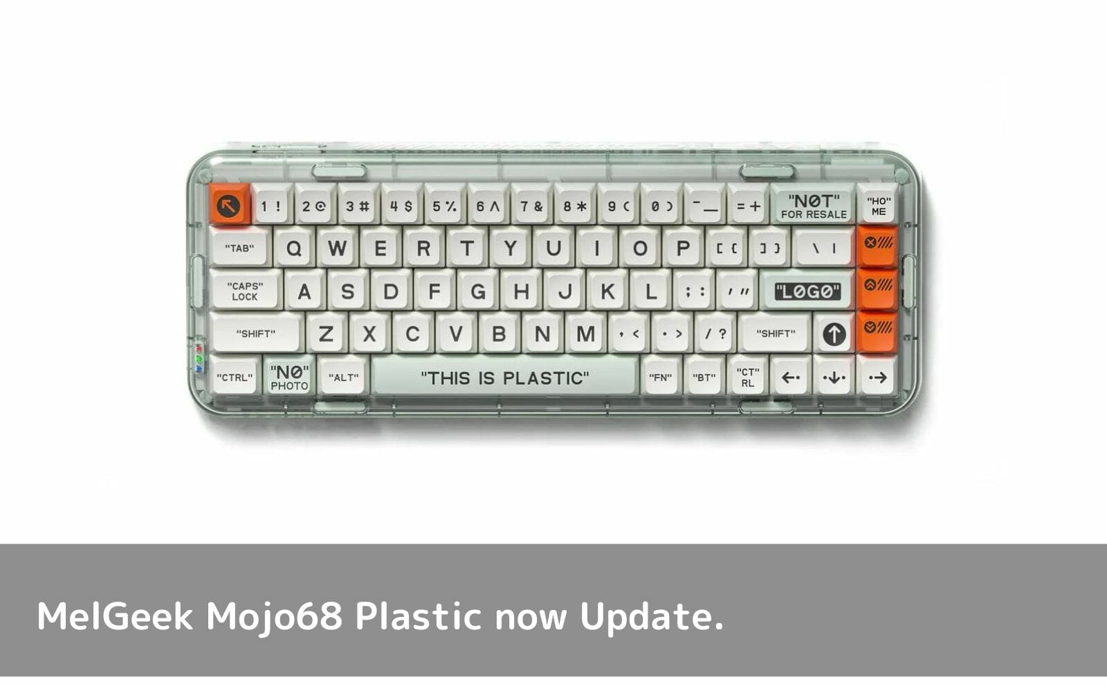 MelGeek Mojo68 Plasticのキーキャップ材質が選択可能にアップデート