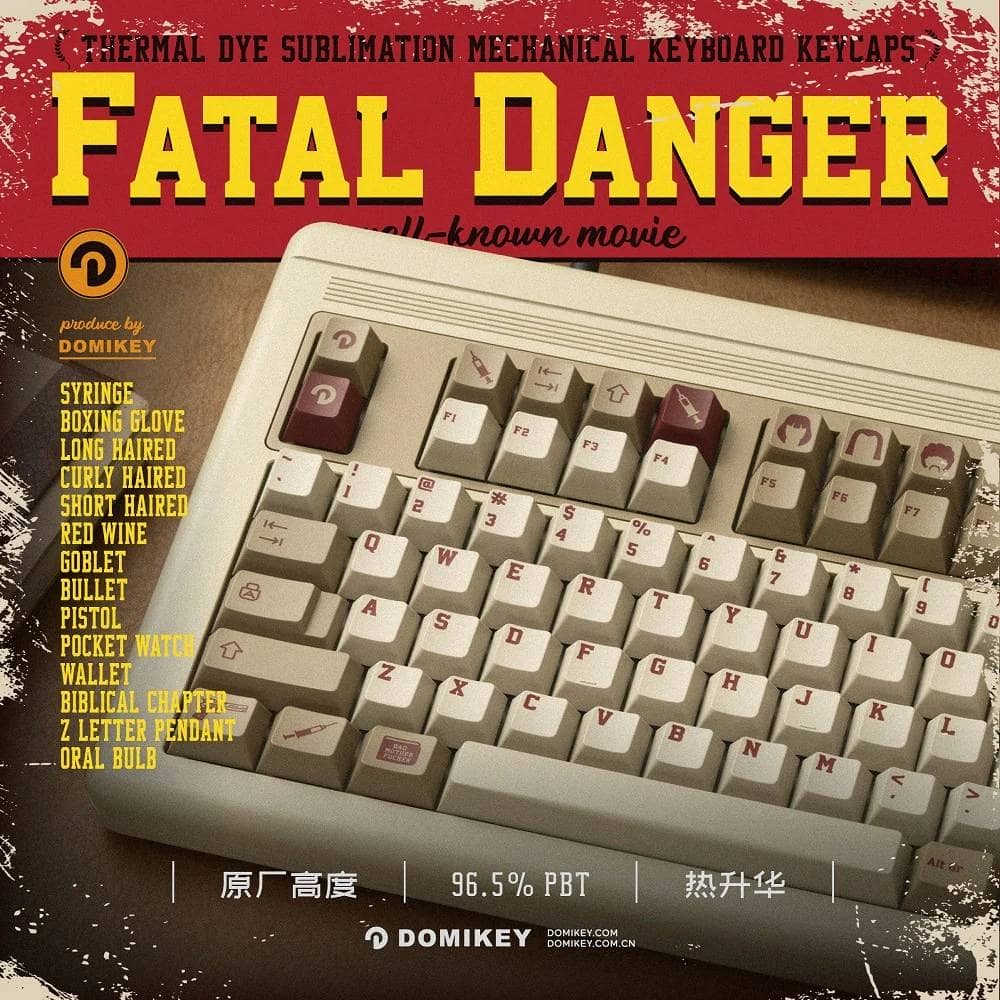 Domikey Fatal Danger Keycap Cherry Profile Dye Subbed Keycap Set thick PBT for Mechanical Keyboard BM60 027071cb 27b0 41c4 a529 43e51aeea237