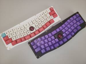 Chai45G Pro 組立済み Grin配列の中央部にトラックボールを搭載した自作キーボード