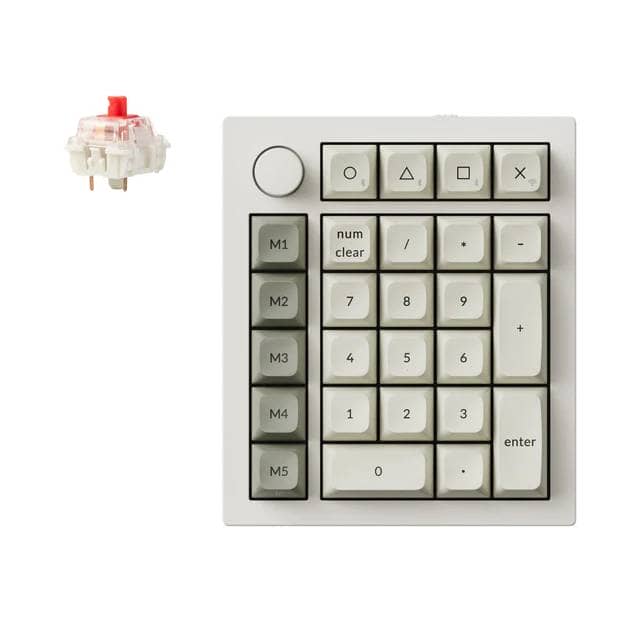Keychron Q0 Max QMK VIA custom number pad Fully Assembled knob full aluminum white frame for Mac Windows RGB backlight with hot swappable Gateron Jupiter switch red