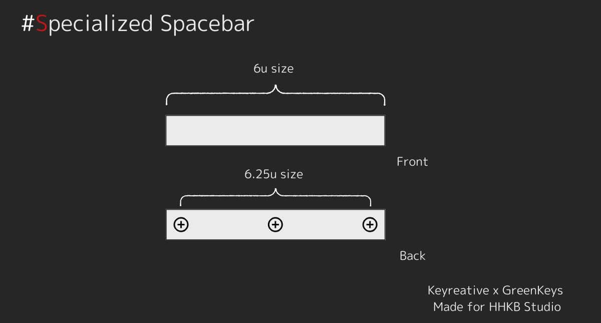 Specially shaped HHKB Studio dedicated space bar
