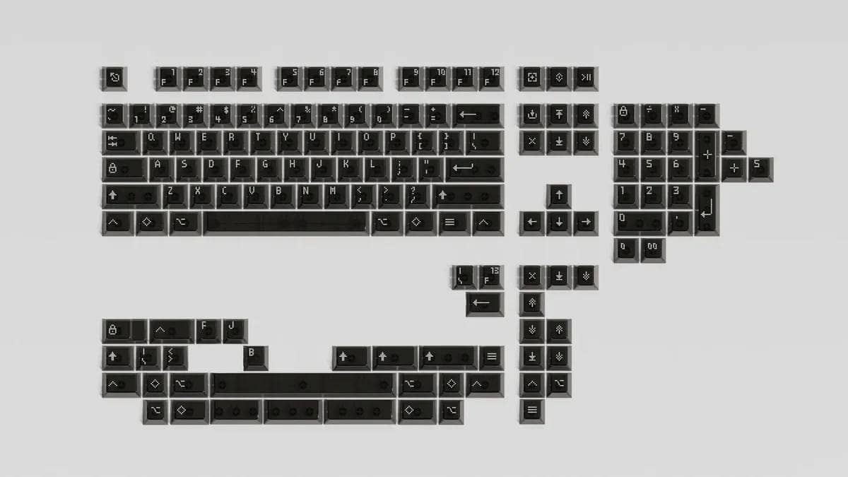 Asimov Cherry Profile Transparent Black Keycaps 1