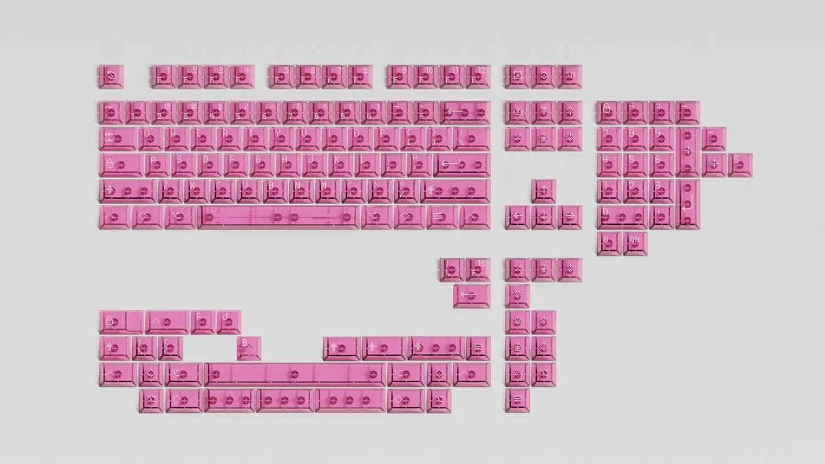 Asimov Cherry Profile Transparent Pink Keycaps