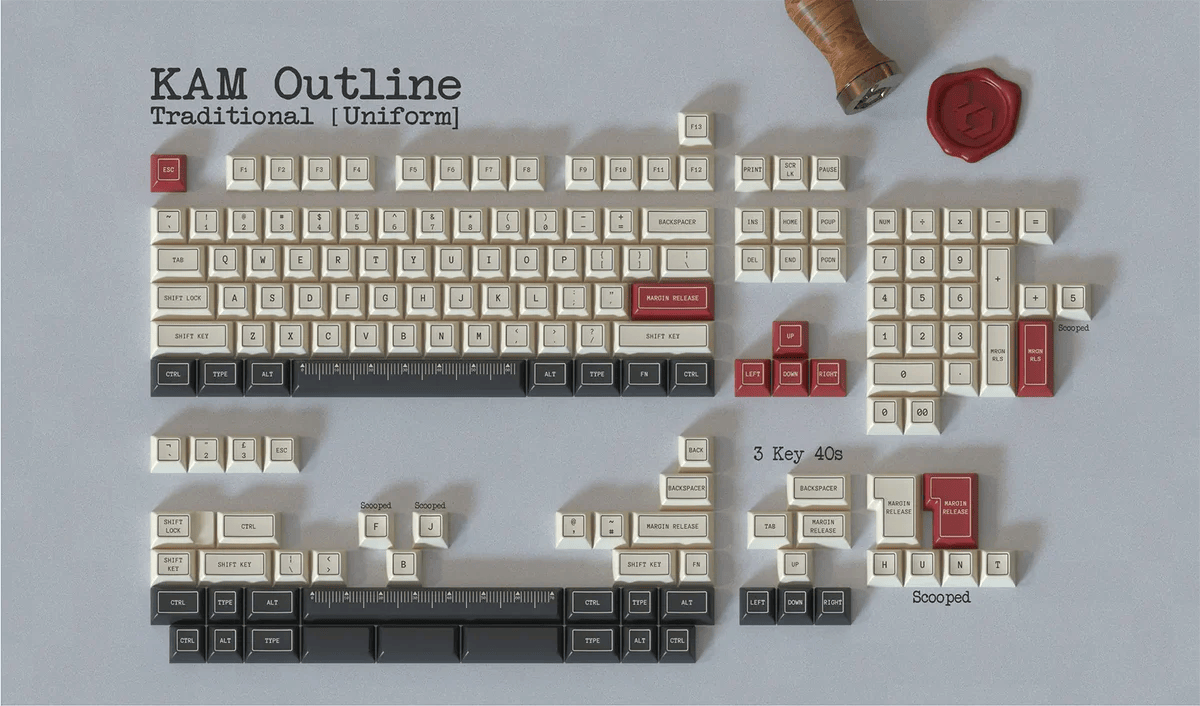 KAM Outlineレビュー|レトロとモダンが融合したシックなキーキャップセット 7 KAM Outline Thickened PBT Keycaps Traditional Base