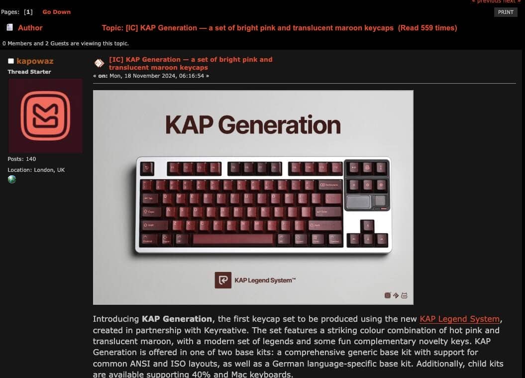 KAP Generationのインタレストチェックがgeekhackで開始される|Keyreativeの新時代を担うキーキャップセット 1 f9957e76e3b28e6a1fd0aaa09cbecd89