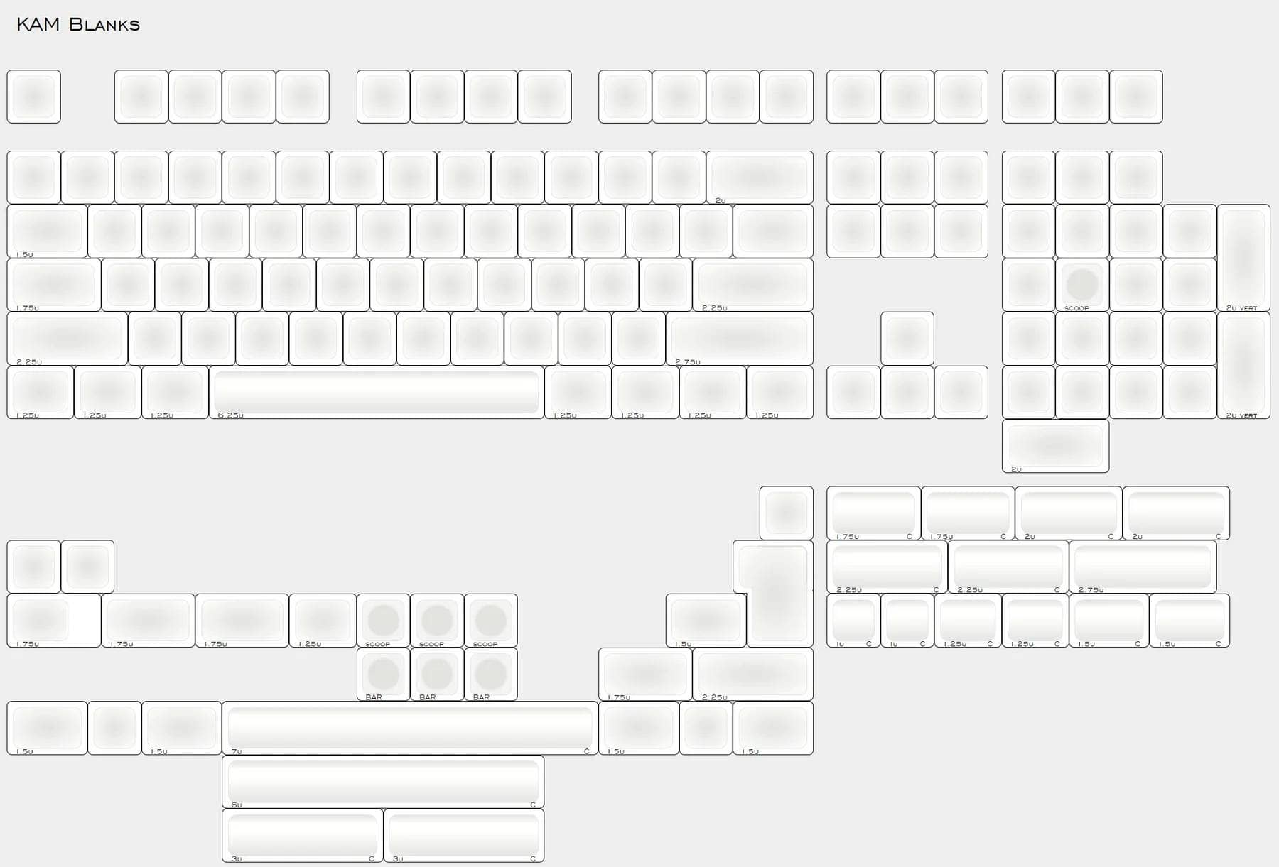 KAM PBT Blank Keycaps base