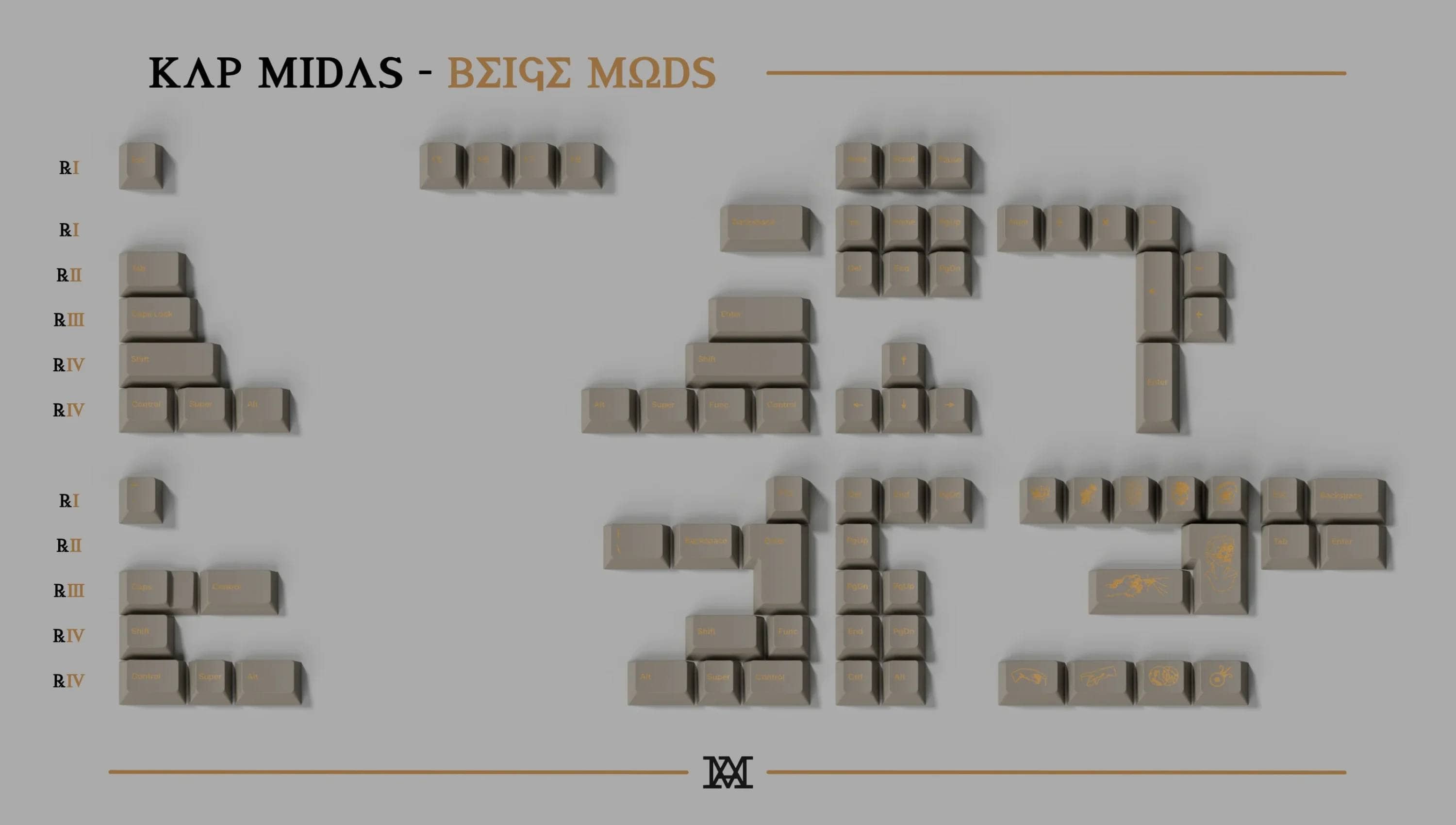 KAP Midas Cherry Profile Keycaps are now available|Gorgeous keycap set with the scent of curses 8 KAP Midas Beige Mod