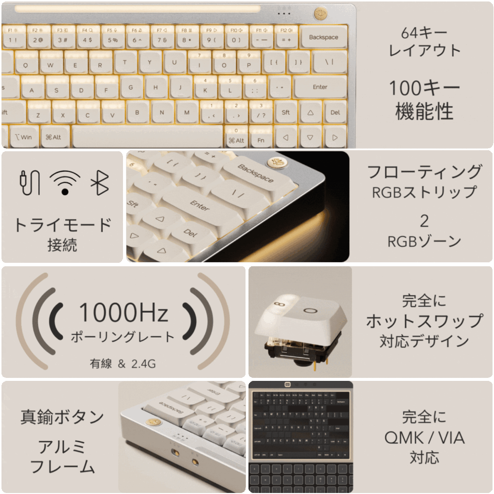 40% Off with Deposit Payment|Nics Hesper64(100) Dual-Action Low-Profile Keyboard on KickStarter in July 4 FeaturesGroupJP 1