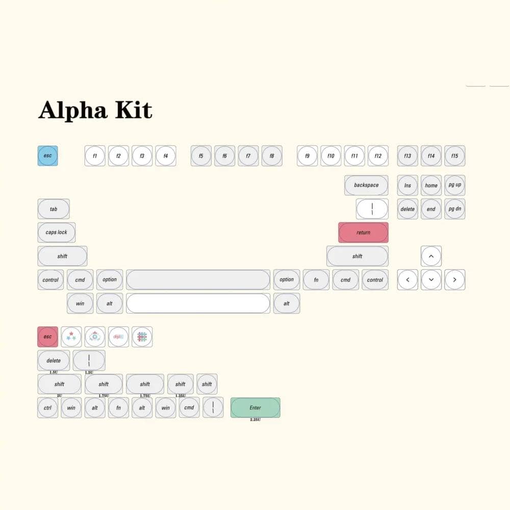 Chosfox x LCK Retro Mahjong Keycap Set Review|Cute low-profile keycap with pop colors 3 Alpha Kit
