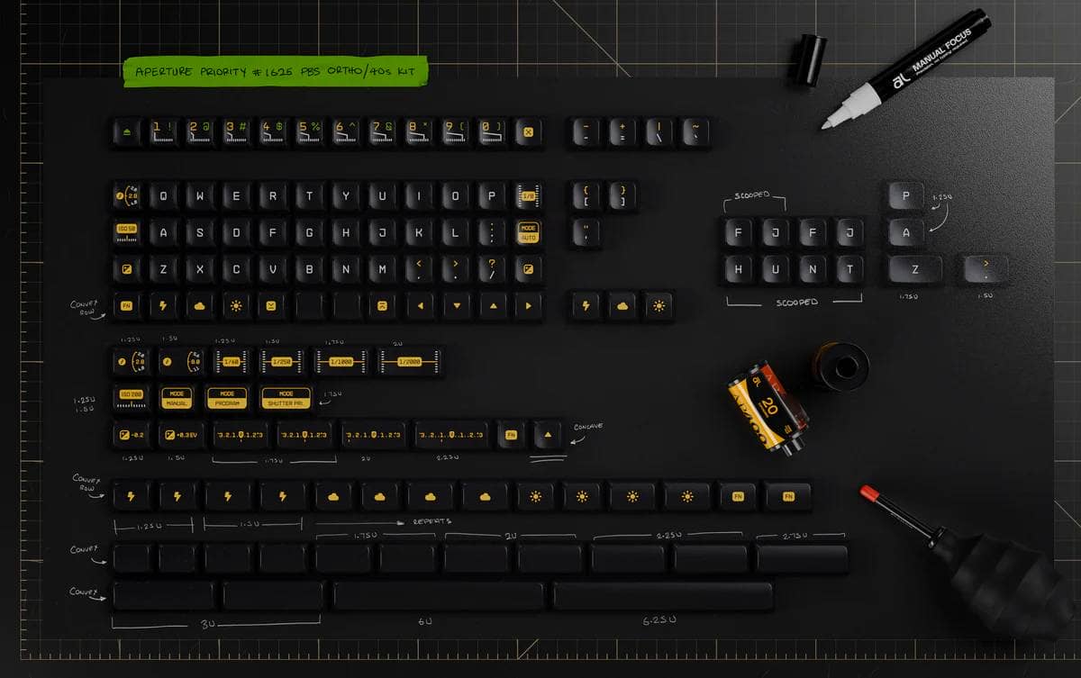PBS Aperture Priority Keycap Setレビュー|カメラをテーマにしたカメラ好きにはたまらないキーキャップセット 3 PBS Aperture Priority 40sOrtho
