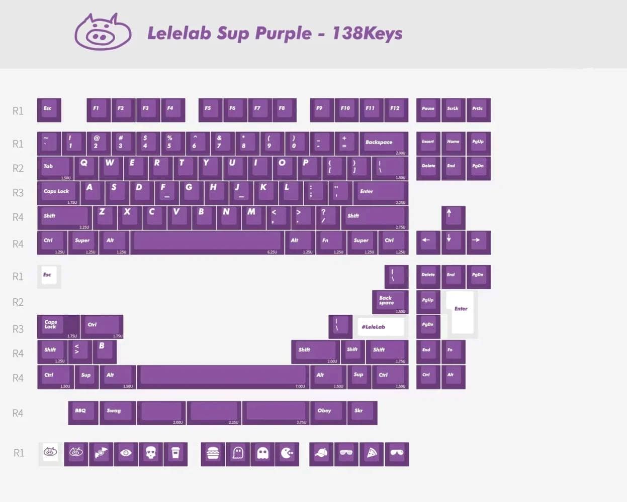 LeleLab Supsup Purple Keycap Setレビュー|鮮やかな紫が美しい透明キーキャップセット 5 20241106164948