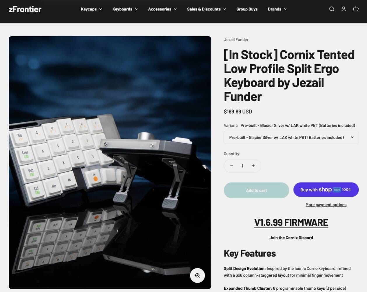 【しゅてら】JezailFunder Cornix LP シルバー(白) GB] Cornix