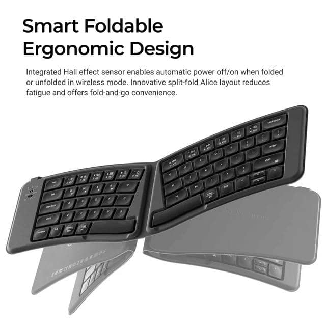 Keychronから折り畳みキーボードがリリース|65%アリスレイアウト採用のKeychorn B11 Pro 4 B11 Pro Smart Foldable Ergonomic Design