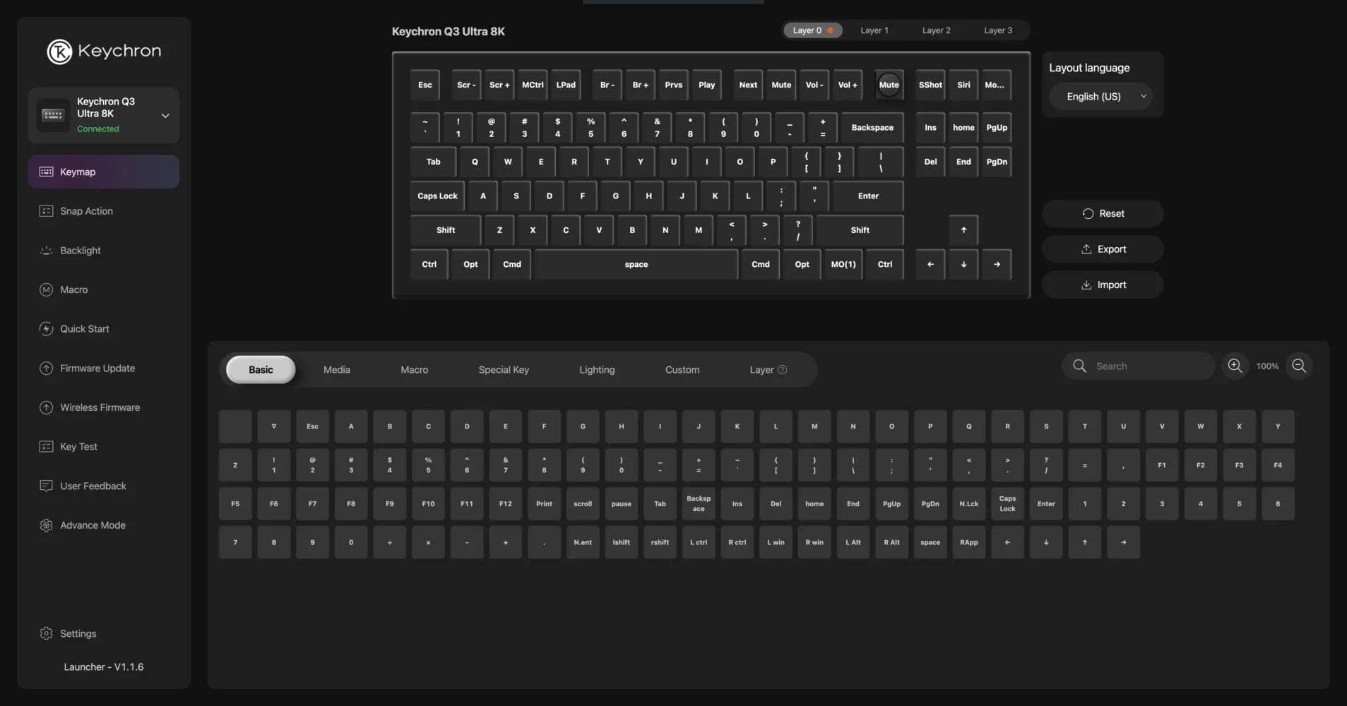 Q3 Ultra 8K Launcher keymap
